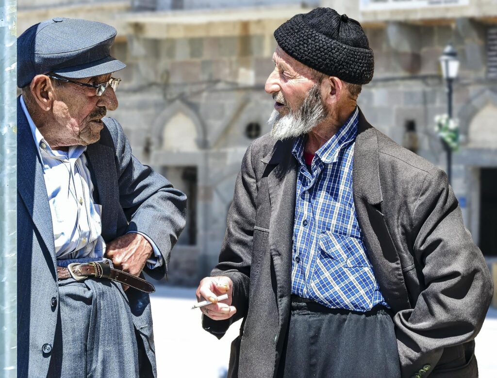 old men talking