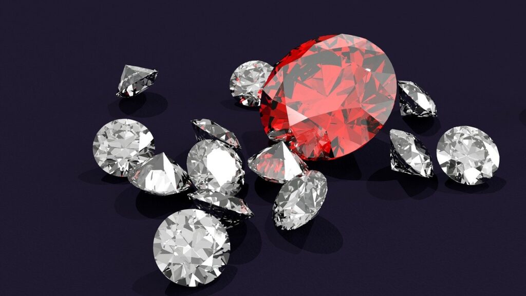 Diamonds with a ruby