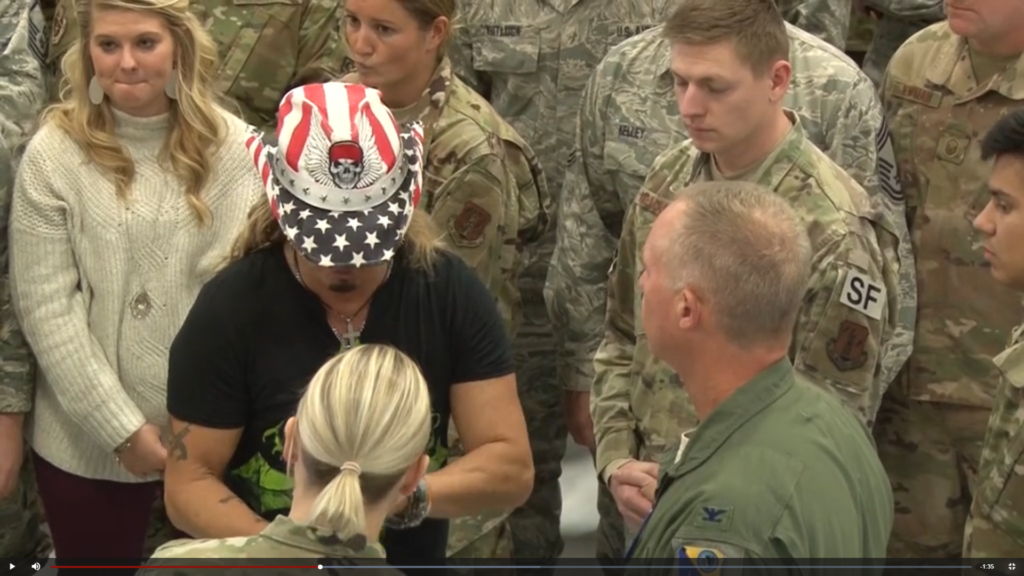 Bret Michaels Visits Iowa Air National Guard's 185th Air Refueling Wing