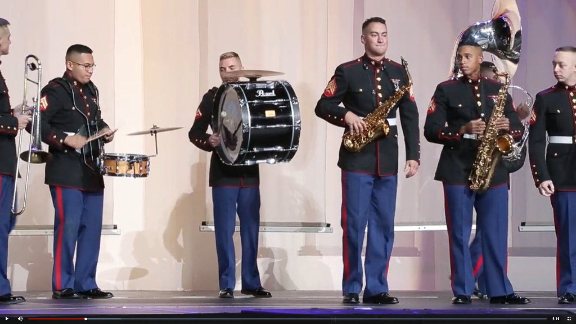 Marines perform at Bayou Classic Battle of the Bands In New Orleans, LA