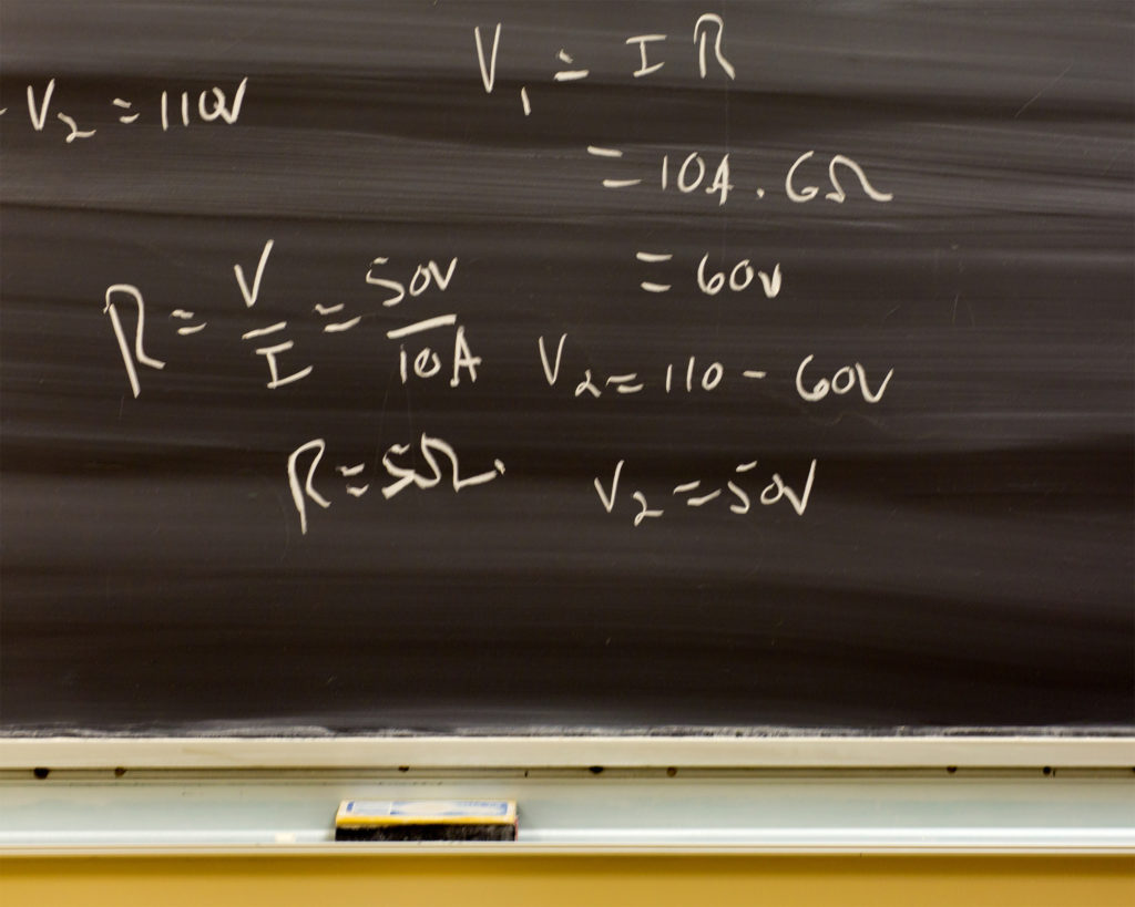 blackboard with formulas
