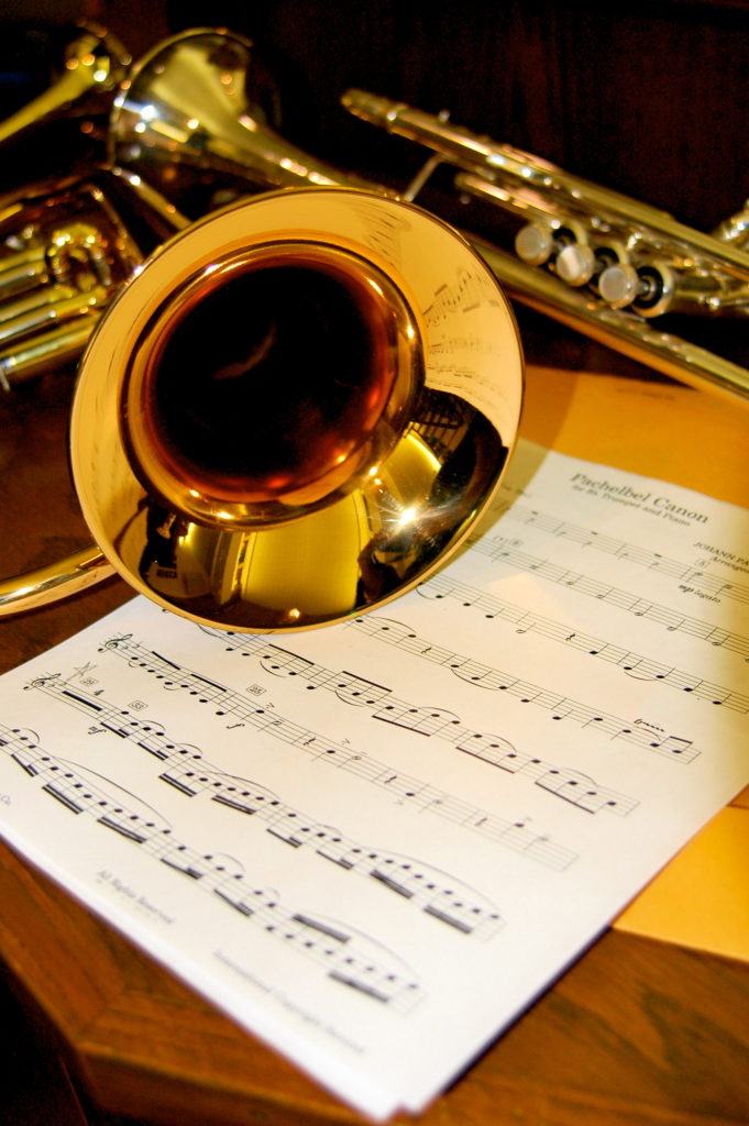 Trumpets and musical score