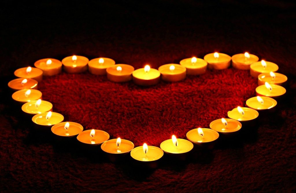 Candles in a shape of a heart