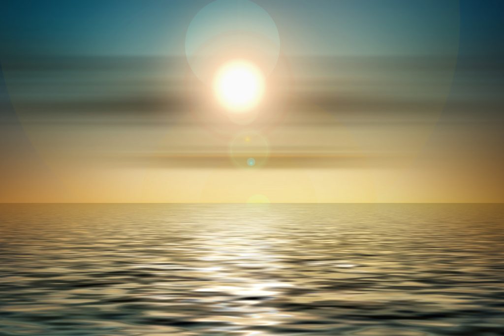 Sun over water
