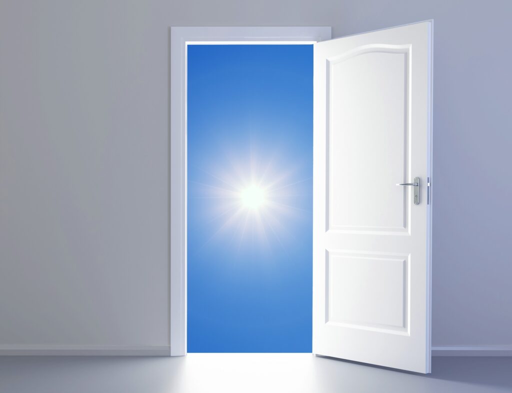 Door with sunlight