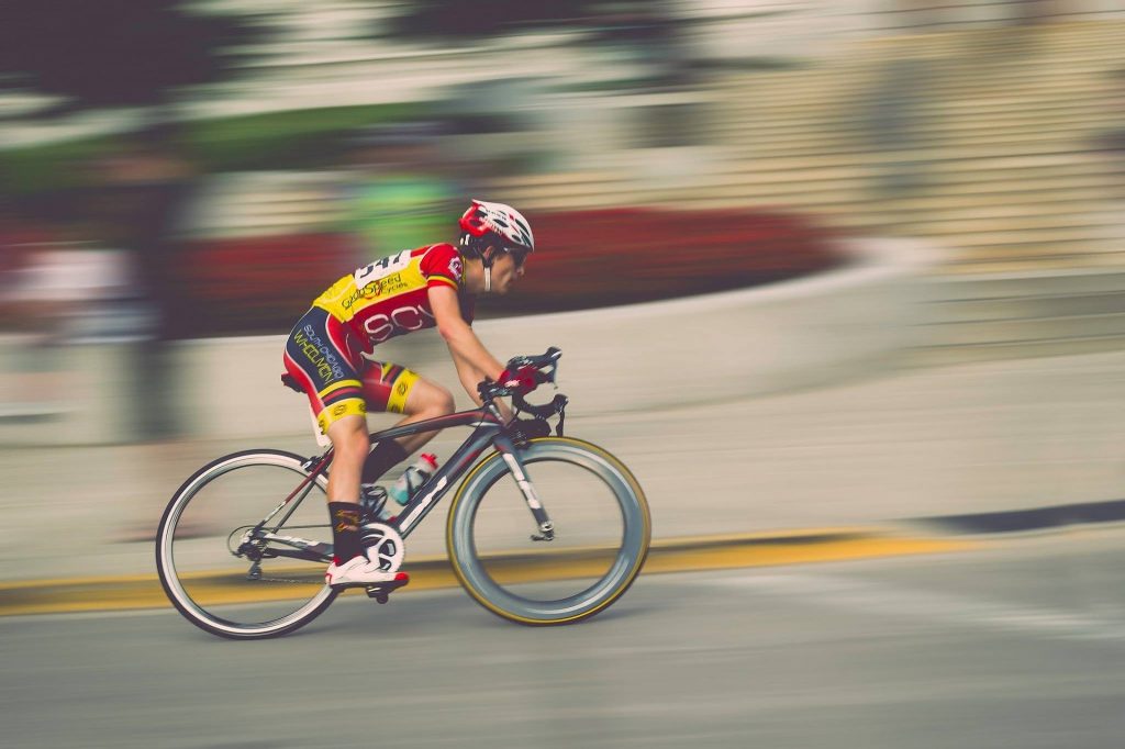 Cyclist in motion
