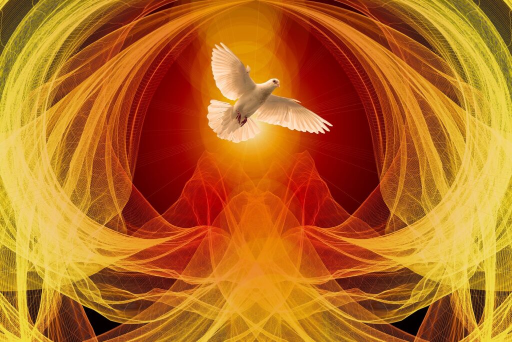 Abstract image of dove depicting Pentecost
